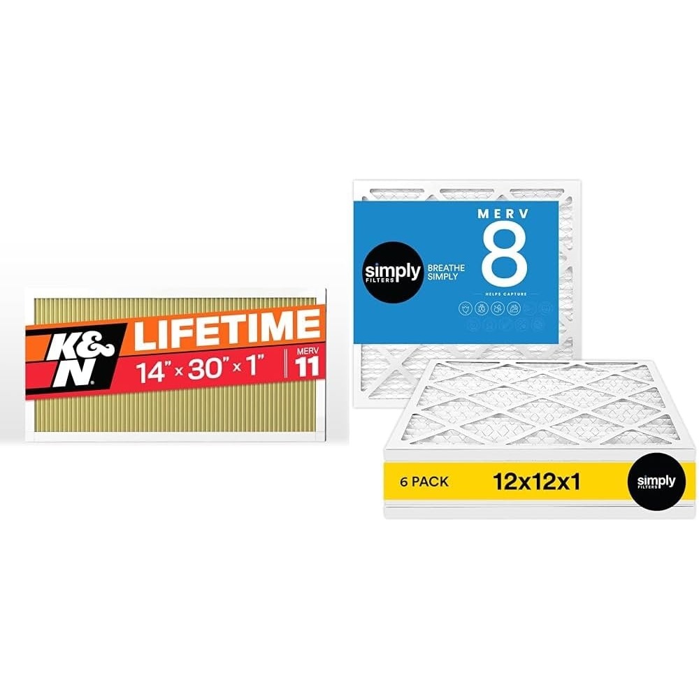 image:imageKampN 14x30x1 HVAC Furnace Air Filter Lasts a Lifetime Washable Merv 11 the Last HVAC Filter amp Simply by MervFilters 12x12x1 Air Filter MERV 8 MPR 600 AC Furnace Air Filter 6 Pack