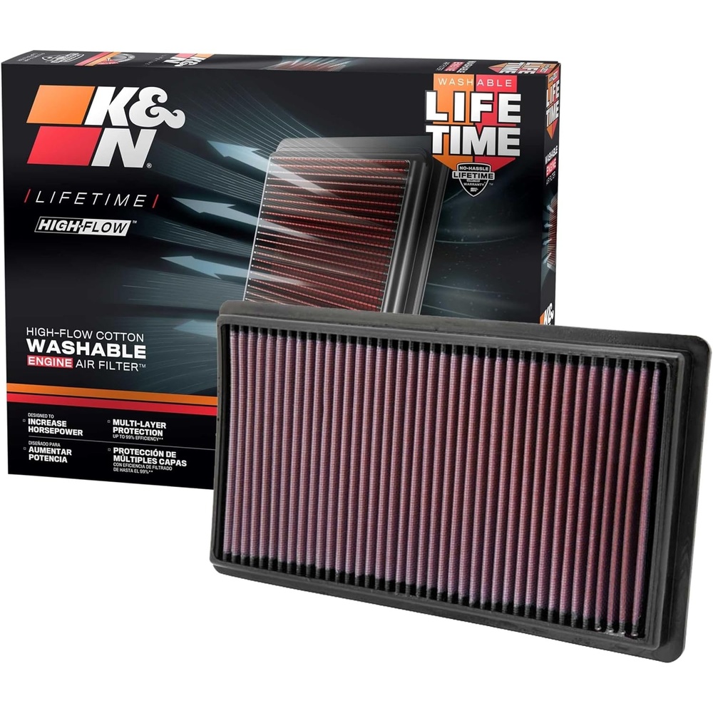 image:imageKampN HighFlow Original Lifetime Engine Air Filter Increase Power Premium Washable Compatible with 20072026 FordLincolnMazda See Product Description for Select Models 332395Air filter