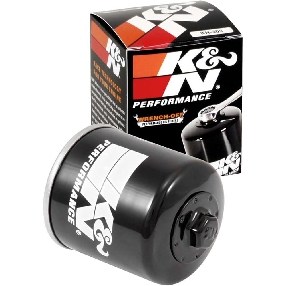 image:imageKampN Motorcycle Oil Filter High Performance KN303  For Synthetic or Conventional Oils Wrench Off Nut Fits Select 19912026 Honda Kawasaki Polaris Yamaha VehiclesBlack