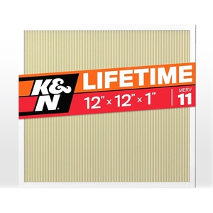 K&N 12X12X1 HVAC Furnace Air Filter, Lasts a Lifetime, Washable, Merv 8, the Last HVAC Filter You Will Ever Buy, Breathe Safely at Home or in the Office, HVC-8-11212(Merv 11)