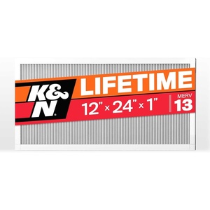 K&N 12X24X1 HVAC Furnace Air Filter, Lasts a Lifetime, Washable, Merv 8, the Last HVAC Filter You Will Ever Buy, Breathe Safely at Home or in the Office, HVC-8-11224(Merv 13)