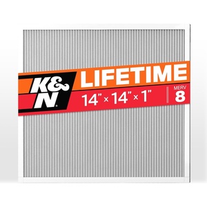 K&N 14X14X1 HVAC Furnace Air Filter, Lasts a Lifetime, Washable, Merv 13, the Last HVAC Filter You Will Ever Buy, Breathe Safely at Home or in the Office, HVC-13-11414(Merv 8)