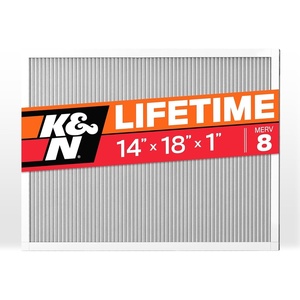 K&N 14X18X1 HVAC Furnace Air Filter, Lasts a Lifetime, Washable, Merv 8, the Last HVAC Filter You Will Ever Buy, Breathe Safely at Home or in the Office, HVC-8-11418(Merv 8)