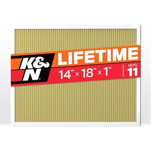 K&N 14X18X1 HVAC Furnace Air Filter, Lasts a Lifetime, Washable, Merv 8, the Last HVAC Filter You Will Ever Buy, Breathe Safely at Home or in the Office, HVC-8-11418(Merv 11)