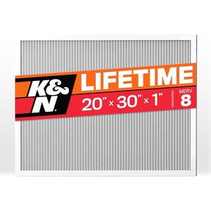 K&N 20X30X1 HVAC Furnace Air Filter, Lasts a Lifetime, Washable, Merv 13, the Last HVAC Filter You Will Ever Buy, Breathe Safely at Home or in the Office, HVC-13-12030(Merv 8)