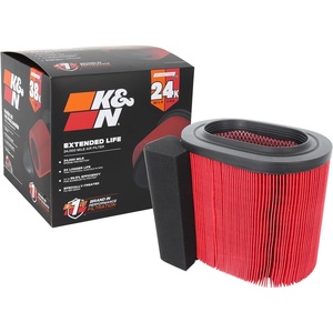 K&N Performance Diesel Dryflow Lifetime Engine Air Filter: Increase Power & Towing, Washable, Premium: Compatible with 2017-2019 Ford (F250, F350, F450, F550), E-0644HBK(24K Miles -Disposable)