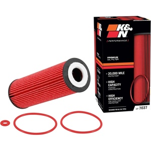 K&N Premium Oil Filter: 20,000 Mile Engine Protection, High Capacity/High Efficiency: Compatible with 2015-2026 FORD/LINCOLN (See Product Description for Select Models), HP-7037((Pack of 1))