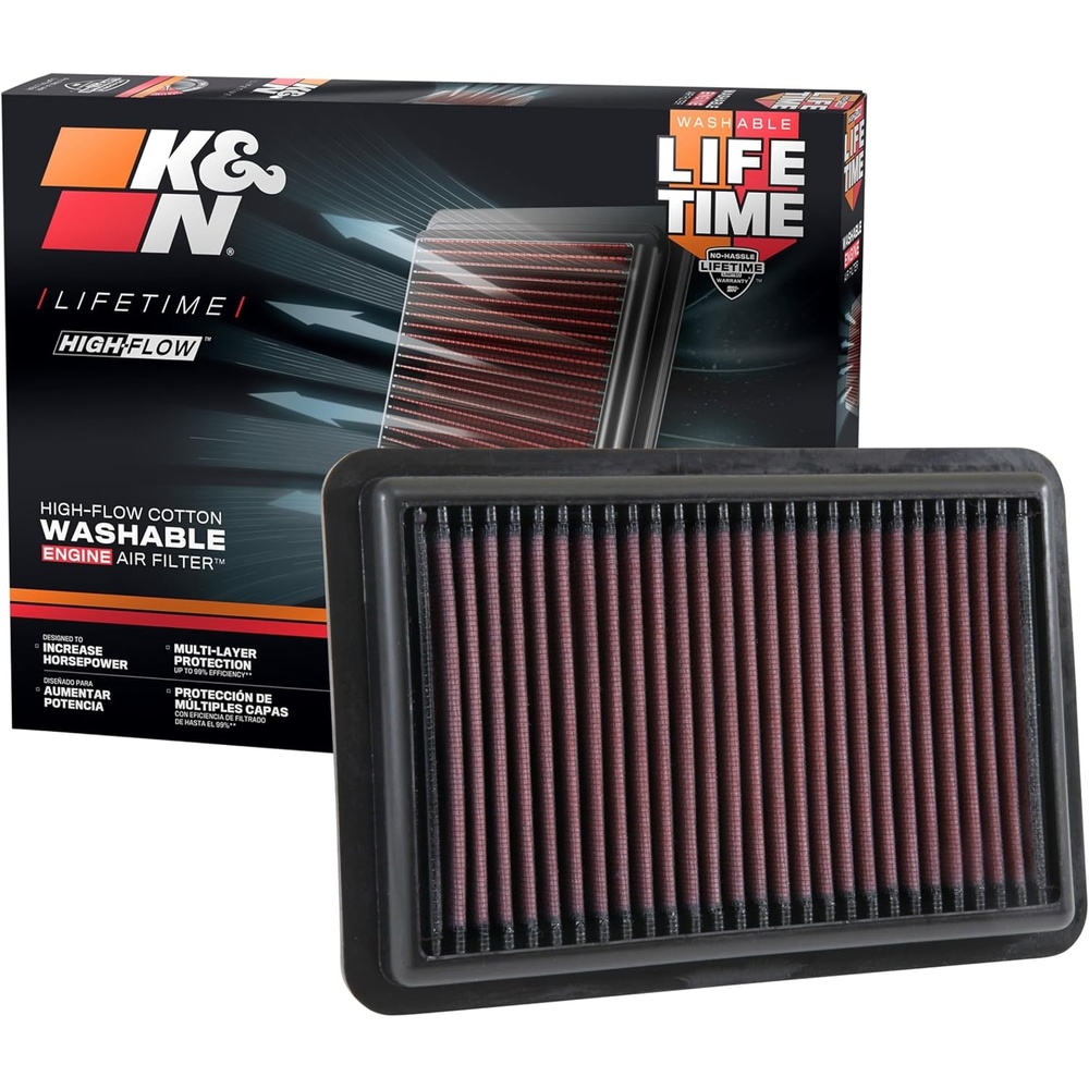 image:imageKampN HighFlow Original Lifetime Engine Air Filter Increase Power Washable Compatible with 20172026 HYUNDIAKIA Elantra I30 Kona Veloster Cerato Forte ProCeed Seltos Soul Xceed 335050Pack of 1