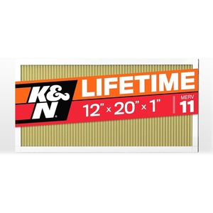 K&N 12x20x1 HVAC Furnace Air Filter, Lasts a Lifetime, Washable, Merv 11, the Last HVAC Filter You Will Ever Buy, Breathe Safely at Home or in the Office, HVC-11220(Merv 11)