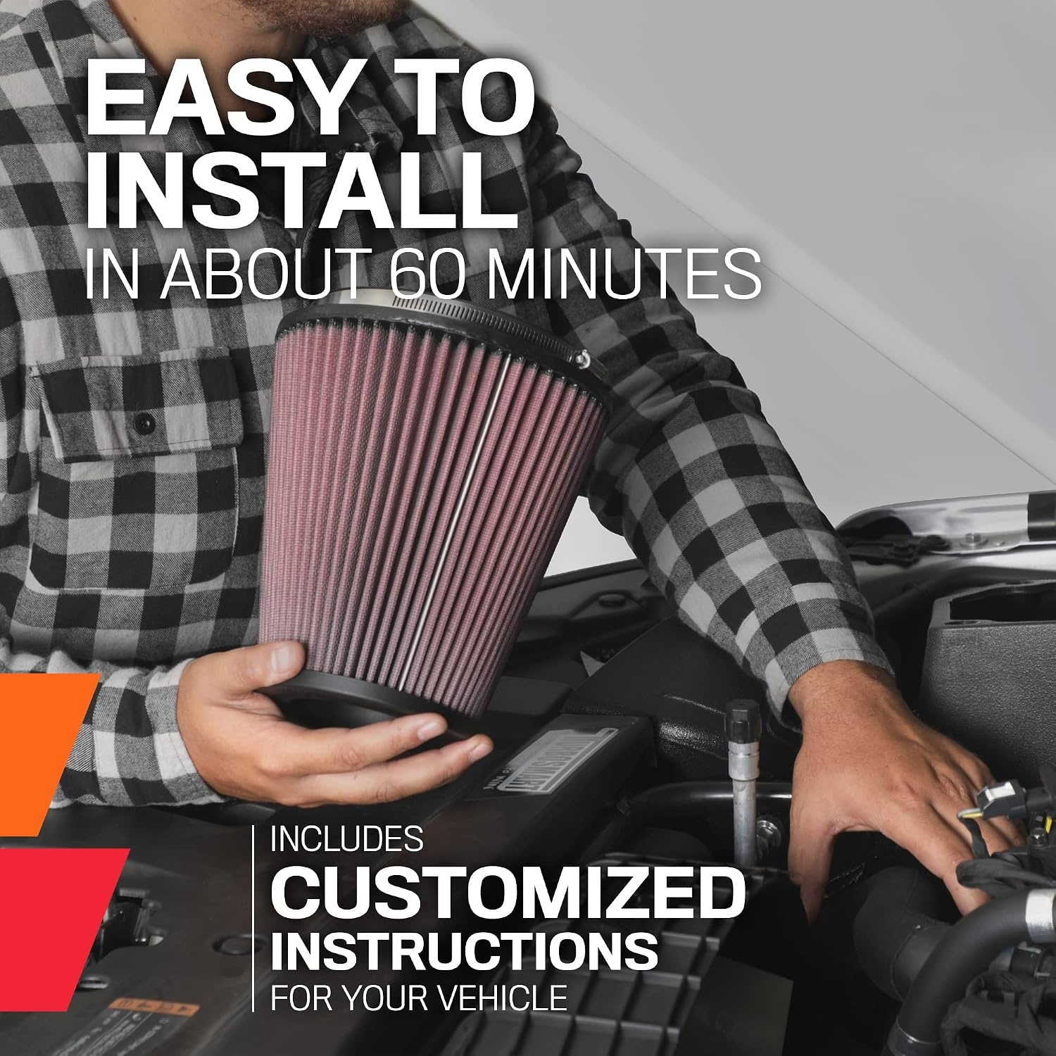 image:imageKampN Cold Air Intake System HighFlow AirFilter Increase Performance amp Horsepower Compatible with 20032004 FORD Mustang Mach 1 572555