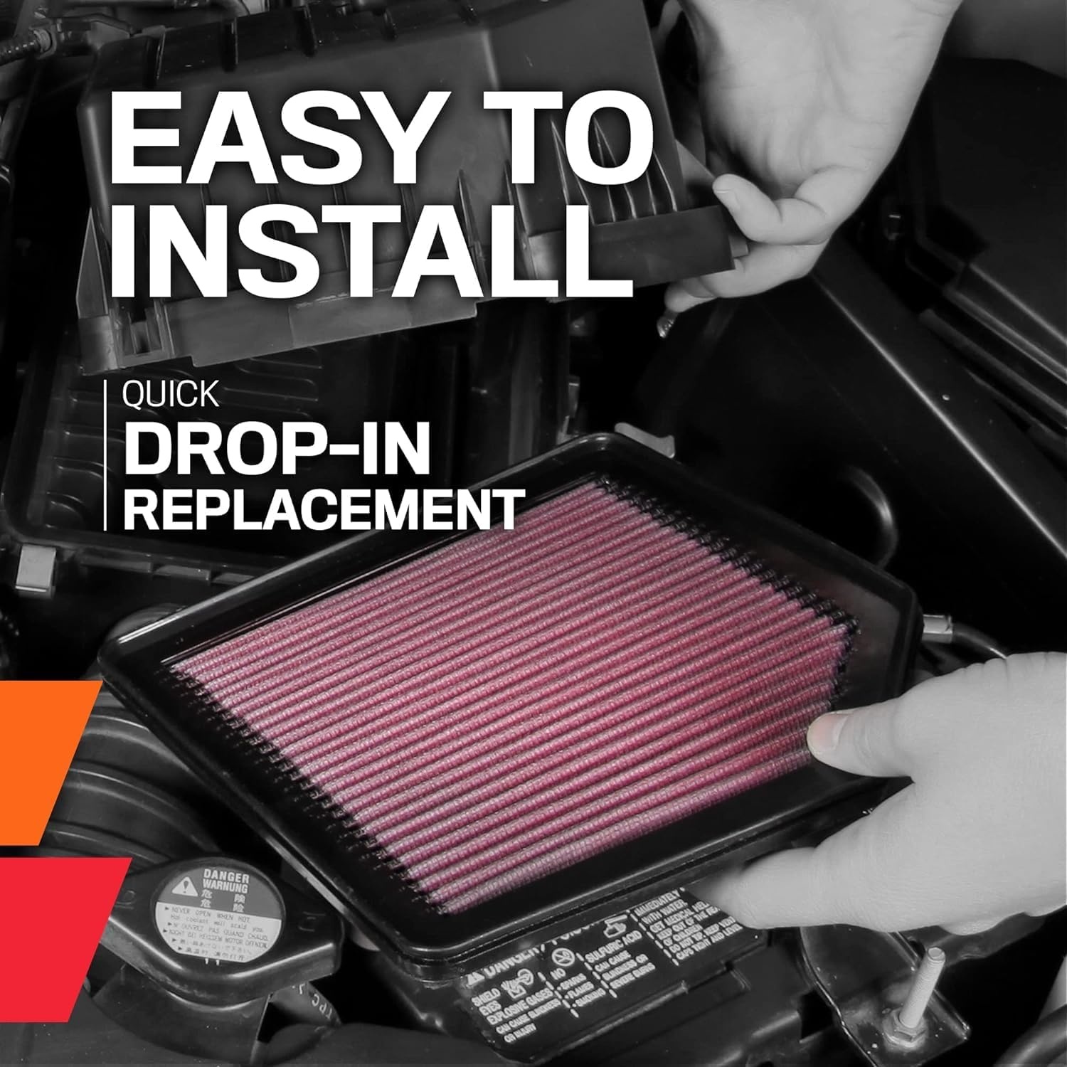 image:imageKampN Engine Air Filter Reusable Clean Every 75000 Miles Washable Premium Replacement Car Air Filter Compatible with 20062011 CHEVROLET HHR 332339