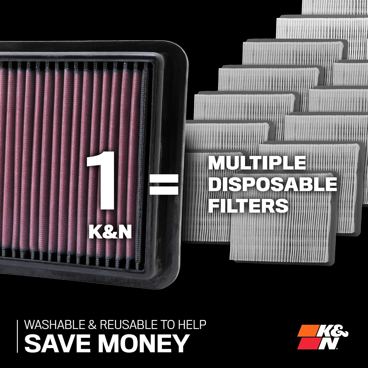 image:imageKampN HighFlow Original Lifetime Engine Air Filter Increase Power Premium Washable Compatible with 20152024 FordVolkswagen Endeavour Everest Ranger Ranger Raptor Amarok 333086Pack of 1