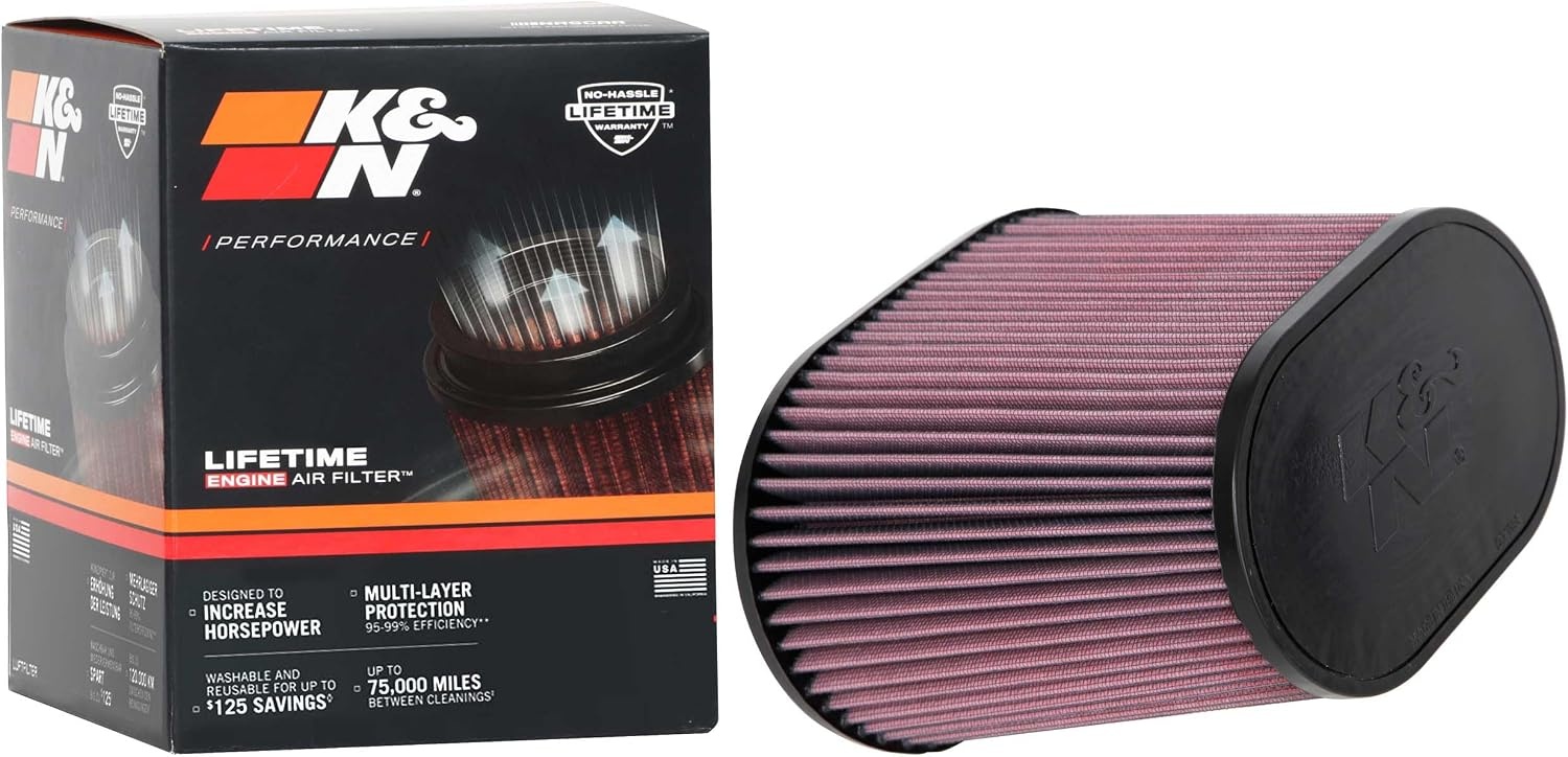 image:imageKampN HighFlow Original Lifetime Universal ClampOn Air Filter High Performance Premium Washable Flange Diameter 4 In Filter Height 75 In Flange Length 15 In Shape Oval Tapered RE1040