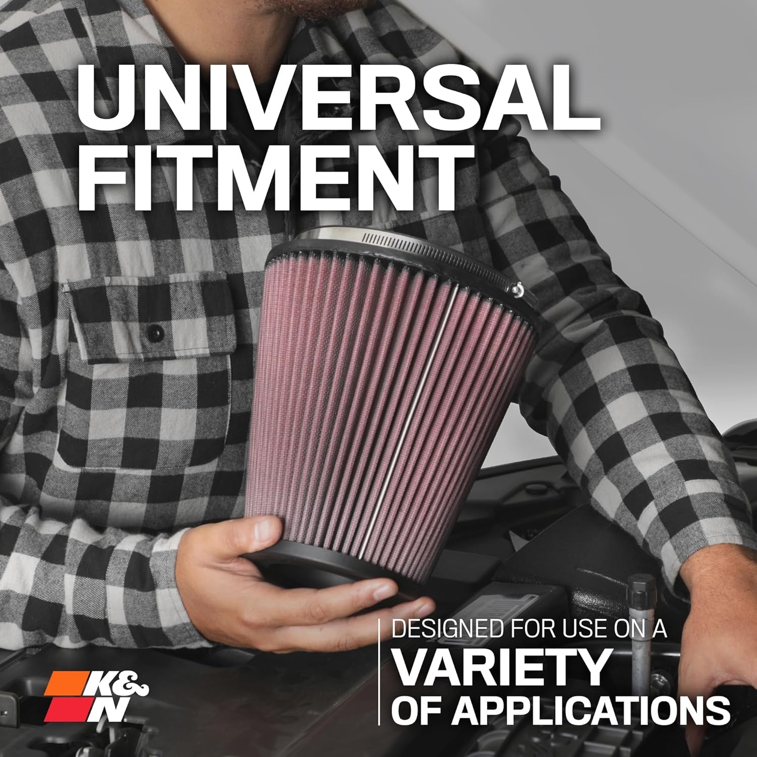 image:imageKampN HighFlow Original Lifetime Universal ClampOn Air FilterPerformance Premium Washable Flange Diameter 45 In Filter Height 45 In Flange Length 0625 In Shape Round Tapered RU1005412in