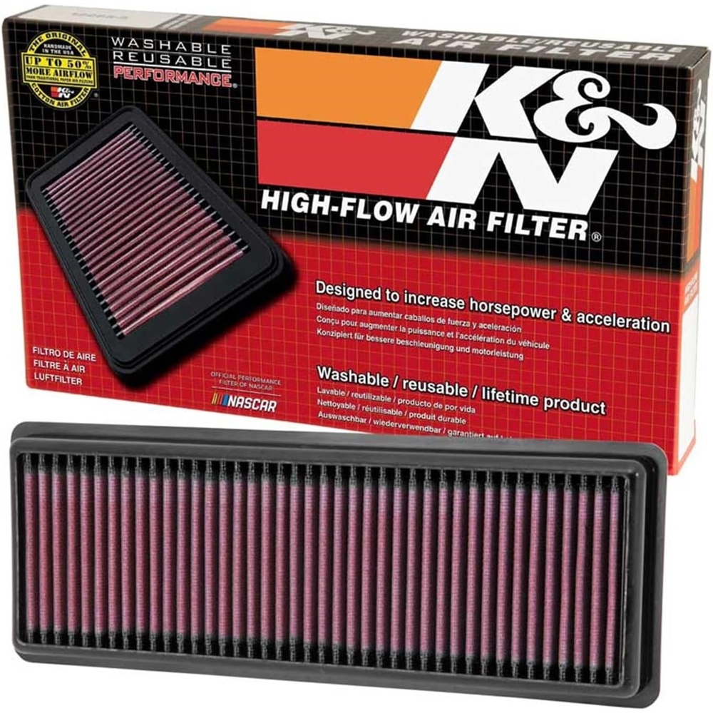image:imageKampN HighFlow Original Lifetime Engine Air Filter Increase Power amp Accerlation Washable Premium Compatible with 20122019 FIAT 500 500 Abarth 332487